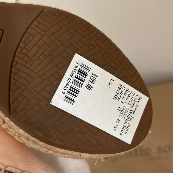 SALE ✨ Kenneth Cole Charli Suede Cross Elastic Espadrille Wedge Heels Blush Pink - Picture 10 of 13